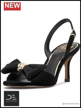 Vince Camuto Paycen Bow Detail Slingback Heel Sandals Nylon Open Toe